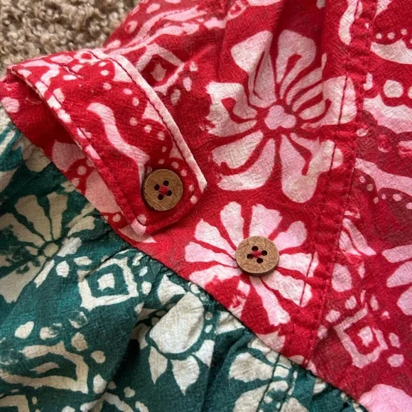 NWT Free People Palm Bay Printed Relaxed Romper Shortalls in Holiday Combo Sz M - Picture 5 of 9